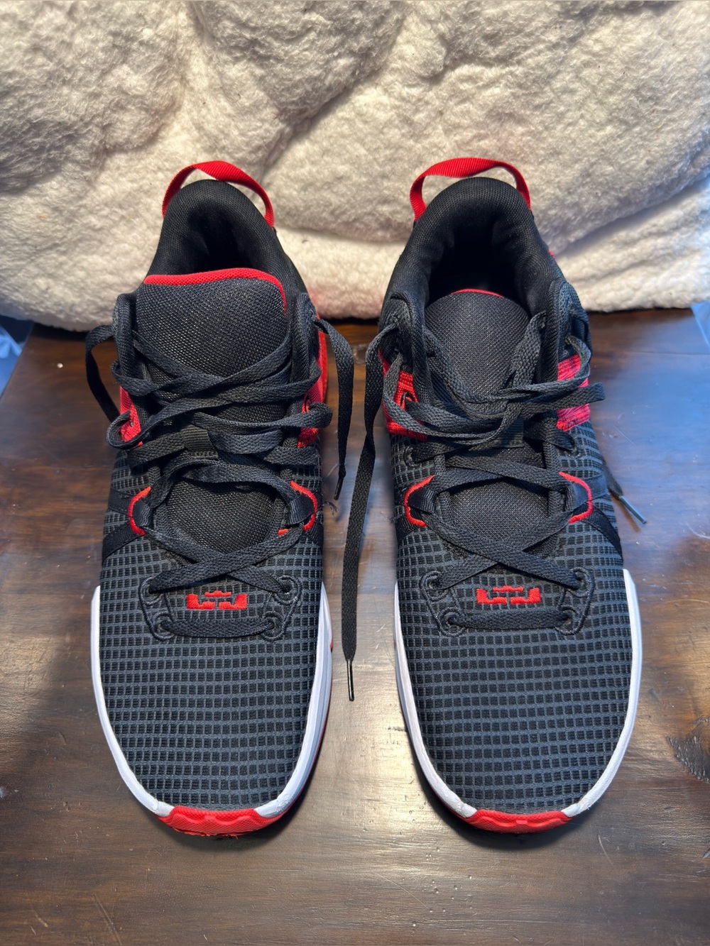 Nike Witness VII Red and Black Athletic Sneakers with White Swoosh